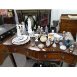 Two Royal Doulton figures, two Nao figures, paperweights and sundry