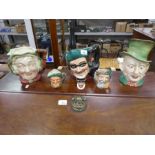 Two Beswick character jugs and four Royal Doulton examples