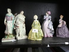 Three Royal Worcester figures and three Staffordshire figures - 6