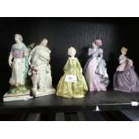 Three Royal Worcester figures and three Staffordshire figures - 6