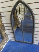 Wide arched outdoor mirror