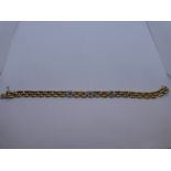 9ct yellow gold flat link bracelet some links set clear stones, marked 9K, 375, approx 20 cm, weight