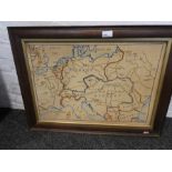 An embroidery of Europe and past of Russia, possibly World War 1