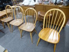 An Ercol stickback kitchen chairs and a set of three similar chairs - 4