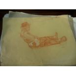 A quantity of sketch drawings of nudes and others, unsigned
