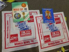 A souvenir programme for the 1966 World Cup at Wembley Stadium, a World Cup book printed before the