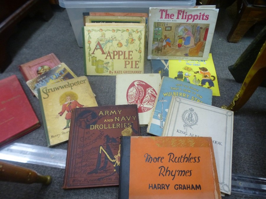 A tray of assorted books, mainly children's