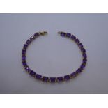 9ct yellow gold Amethyst link bracelet, with 24 faceted amethysts, gross weight approx 10g