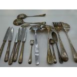 A lot comprising of silver plate and white metal cutlery.  To include Gladwin Embassy plate and RAF