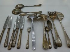 A lot comprising of silver plate and white metal cutlery.  To include Gladwin Embassy plate and RAF