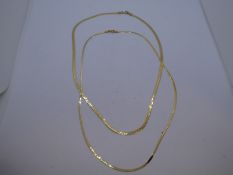 Two 9ct yellow gold flat neckchains, marked 375, weight approx 4.1g