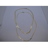 Two 9ct yellow gold flat neckchains, marked 375, weight approx 4.1g