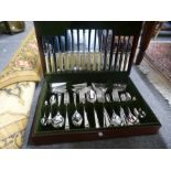 A late 20th century silver plated canteen of cutlery by Butler of Sheffield