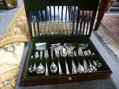 A late 20th century silver plated canteen of cutlery by Butler of Sheffield