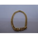 9ct yellow gold curb link bracelet marked 375, approx 20cm, weight approx 10.3g