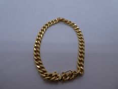 9ct yellow gold curb link bracelet marked 375, approx 20cm, weight approx 10.3g