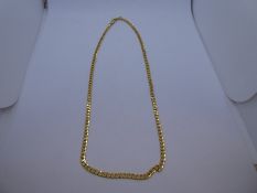 9ct yellow gold fine belcher chain, marked 375, approx 50cm, weight approx 12.3g