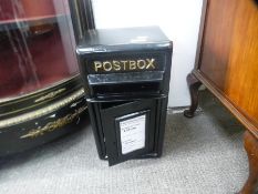 Black postbox - 200mm deep