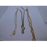 3 9ct yellow gold neck chains AF, all broken, all marked, approx. weight 15.2g