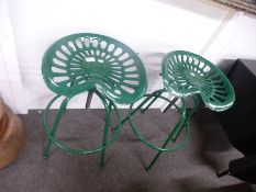 Two Tractor seat stools