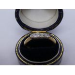 18ct yellow gold dress ring with diamonds, weight approx 2.3g, marked 18ct