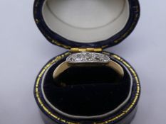 18ct yellow gold dress ring with diamonds, weight approx 2.3g, marked 18ct