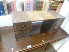 A Chinese writing table having drawers and cupboard, 64.5cms