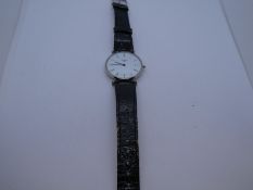 Vintage gent's LONGINES wristwatch, on black leather strap