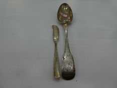 A Georgian serving spoon hallmarked York 1815, maker's mark James Barber and William Whitwell, along