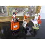 Three Royal Doulton figures of lady holding toys, Beefeater and 'The Perfect Pair' - 3