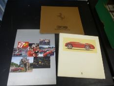 A 19909 hardback book L'idea Ferrari, a 1997 yearbook, and a brochure on the 308 Quattrovalvole