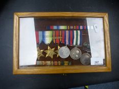 Two George VI Reserve Long Service and Good Conduct medal awarded to C R Steed and four other medals