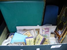 A small carton of used stamps, some in albums and sundry