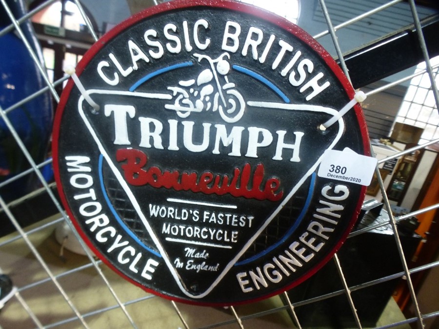 Large Triumph Bonneville sign