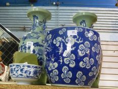 Pair of Chinese vases, one AF and sundry