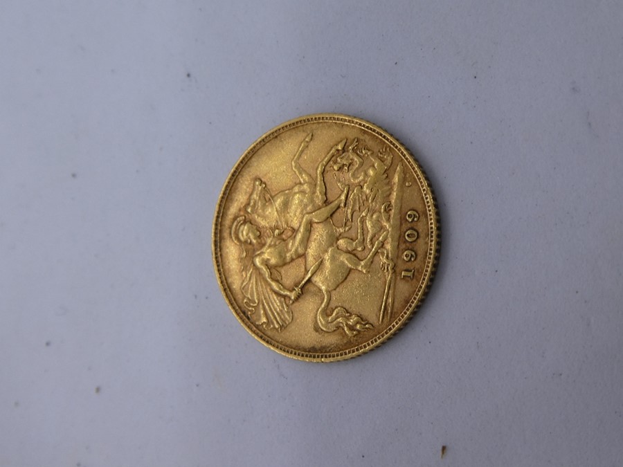 22ct Gold 1909 Half Sovereign