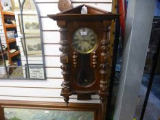 An old walnut Vienna wall clock