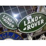 Two Land rover signs