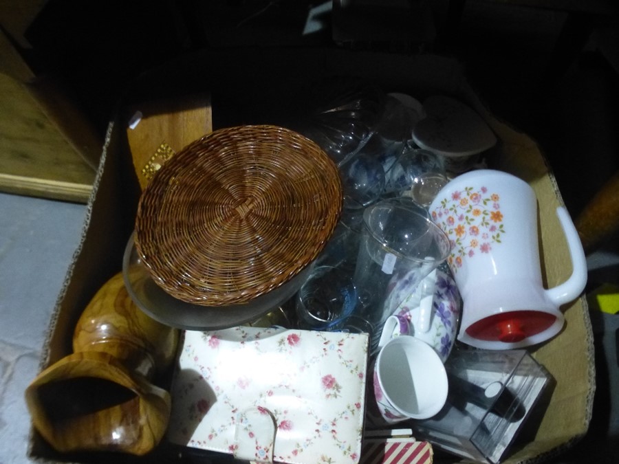 A box of china, glass and sundry