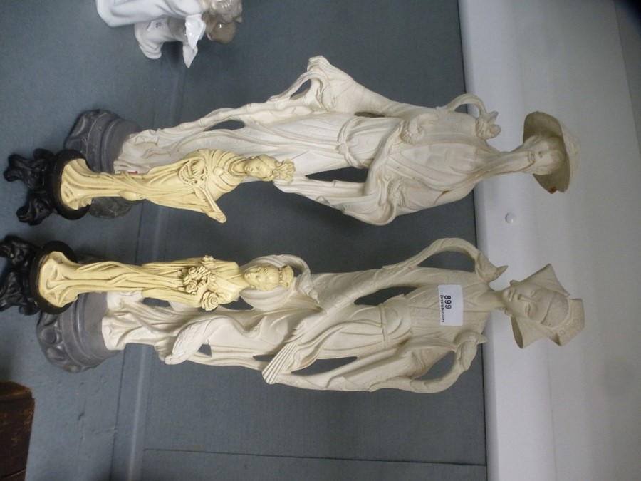 Two pairs of modern oriental figures, the largest 50 cms - Image 6 of 6