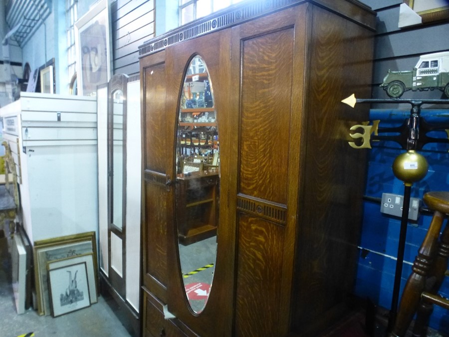 Two 1930's Oak wardrobes - Image 6 of 9