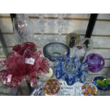 Mixed glassware including paper weight