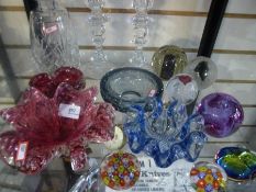 Mixed glassware including paper weight