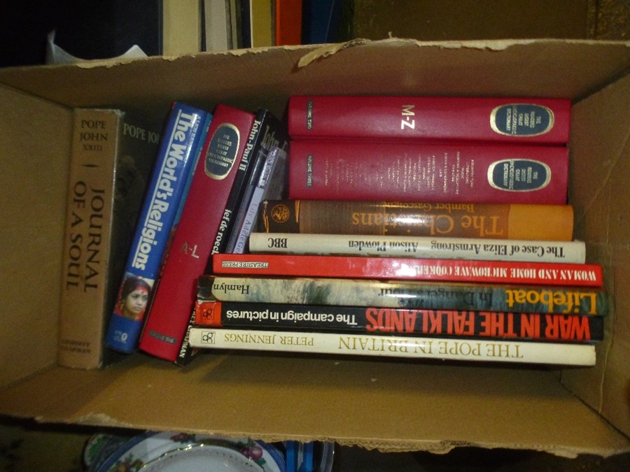 A small carton of books