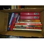 A small carton of books