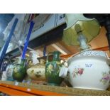 A quantity of Victorian vases, other ceramics and glassware