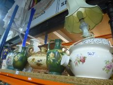 A quantity of Victorian vases, other ceramics and glassware