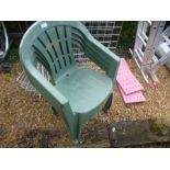 A set of four stacking garden chairs