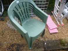 A set of four stacking garden chairs