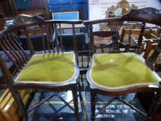 Two Edwardian corner chairs